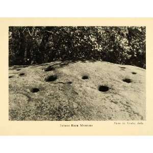 1928 Print Indian Rock Mortars Grinding Eddy Native American Landscape 