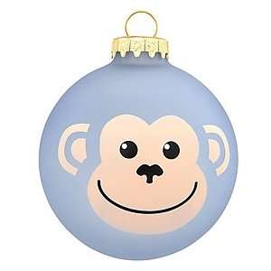  Blue Monkey Face Glass Ornament