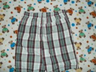 OP toddler boys 4T white Multi color PLAID Elastic Back CASUAL shorts 