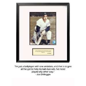  Joe DiMaggio Quote   Ambition Custom Framed Photograph 