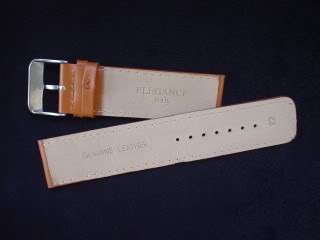 Genuine Leather Watch Strap Band Plain Tan 18mm  