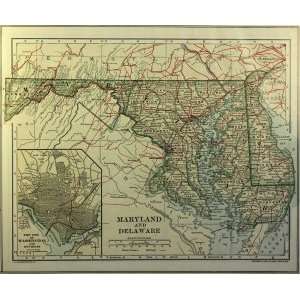  Collier map of Maryland,Delaware and Washington DC (1907 