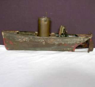 Vintage Antique Weeden Steam Boat Brass Marine Engine Ship Tin Toy 