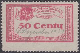 Memel Memelgebeit Revenue Wechsel Bill of Exchange #33 used 50c 1926 