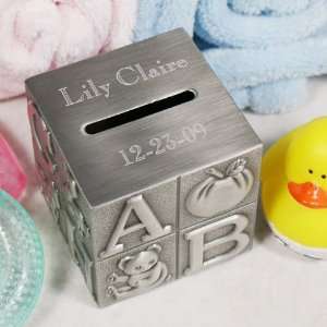  ABC Baby Silver Alpha Block Bank Toys & Games