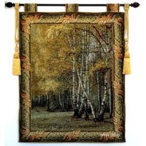  Golden Forest Wall Hanging Tapestry FREE Tassels