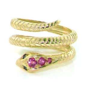  14K Gold (Choice of Yellow or Rose Gold) Coiled Snake Ring 