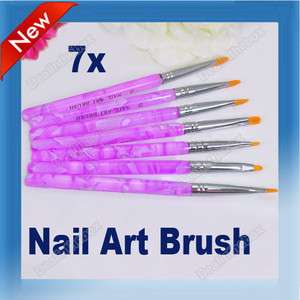 Pcs UV Gel Acrylic Round Nail Art Tips Builder Painting Draw Brush 