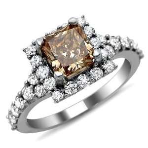  1.80ct Brown Champagne Cushion Cut Diamond Engagement Ring 