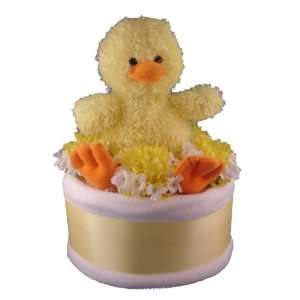  Yellow Duck 1 Tier Diaper Cake w/ Pampers Swaddlers, 10 