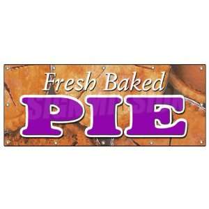 FRESH BAKED PIE BANNER SIGN pies bakery slice signs apple cherry cake 