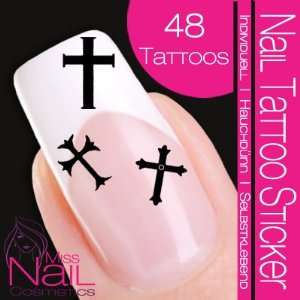  Nail Tattoo Sticker Gothic   Cross Beauty