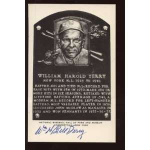 Artvue Hall of Fame Plaque Bill Terry JSA LOA   Framed MLB Photos 