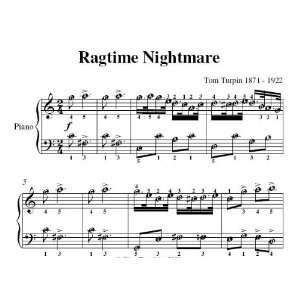   Ragtime Nightmare Tom Turpin Easy Piano Sheet Music Tom Turpin Books