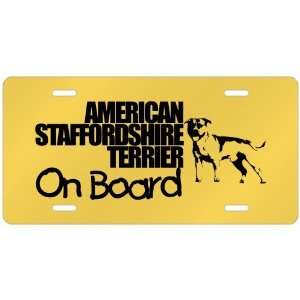 com New  American Staffordshire Terrier On Board  License Plate Dog 