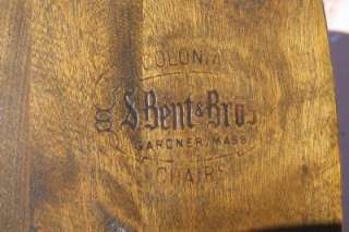 This chair was made by the S Bent & Brothers, a furniture company 