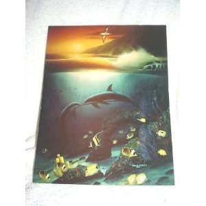 Leanin Tree X Large Kissing Dolphins Blank Card