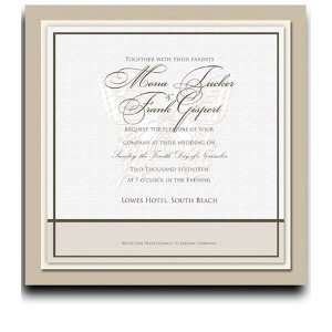  210 Square Wedding Invitations   Butterfly Taupe II 