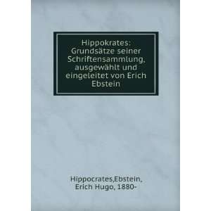   von Erich Ebstein Ebstein, Erich Hugo, 1880  Hippocrates Books