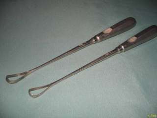Antique Aesculap Surgical Instruments OB Uterine Curettes № 6,7
