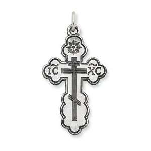  Sterling Silver Eastern Orthodox Cross Pendant: Jewelry