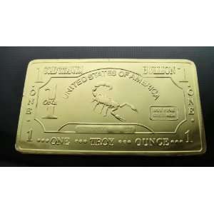  1 oz .999 Fine Gold Titanium Scorpion Bar with Minting 