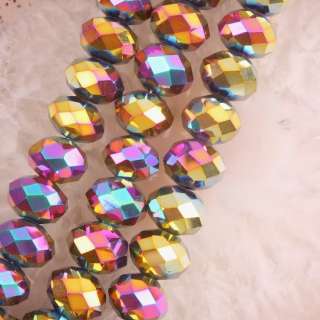 7x10MM Multi Colored Crystal Faceted Loose Beads 25PCS  
