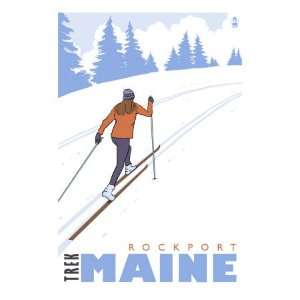  Cross Country Skier, Rockport, Maine Premium Giclee Poster 