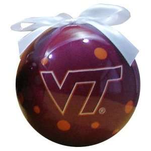 Virginia Tech Polka Dot Christmas Ornament  Sports 