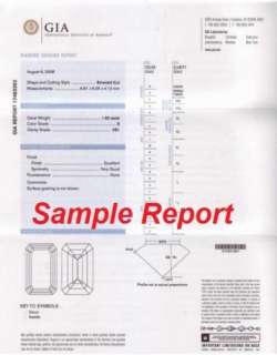 ct Emerald Cut Diamond E Color VS1 Clarity W/ GIA Report  