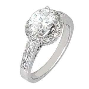  0.66 Vintage Inspired Engagement Ring Setting in 18k White 
