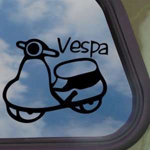  Vespa Motorcycle Vintage Black Decal Truck Window Sticker 