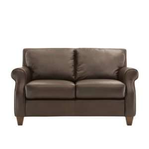  Dylan Brown Leather Loveseat: Home & Kitchen