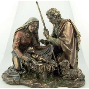  Bronze Nativity Mother Mary Baby Jesus Joseph Statue
