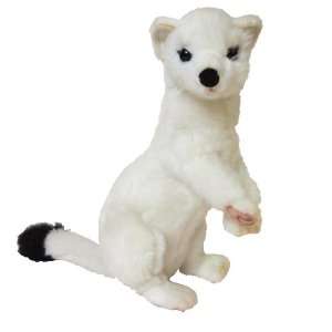   Hansa White Ermine Stuffed Plush Animal, Sitting Upright: Toys & Games
