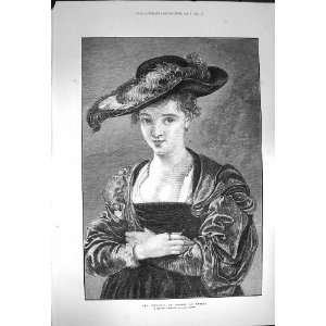  1872 Portrait Chapeau De Paille Lady Woman Rubens