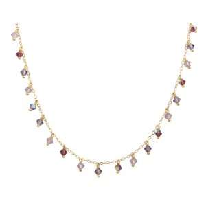  Gold Over Sterling Silver 17 Chain Necklace with Amethyst 