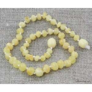  Baltic Amber Baby Teething Necklace   Butter W/small White 
