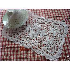  Romantic Rectangle bobbin lace place mat/tray cloth/Doily 