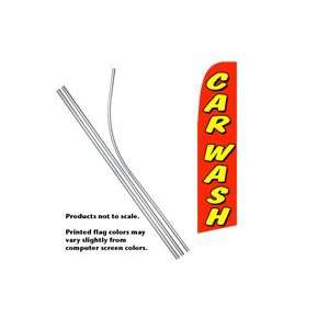  CAR WASH RED Feather Banner Flag Kit (Flag & Pole): Patio 