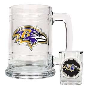  Baltimore Ravens Beer Mug & Shot Glass Set Sports 
