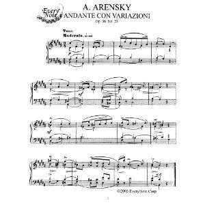 Arensky Andante con Variazioni Op. 36, No. 23  Instantly  and 