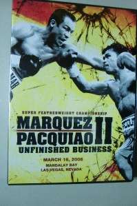 MANNY PACQUIAO vs MARQUEZ 11 DVD BOXING BLACK INK SIGNED ORIGINAL 