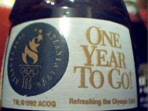 1996 Atlanta Olympics ONE YEAR TO GO Coke Bottle  