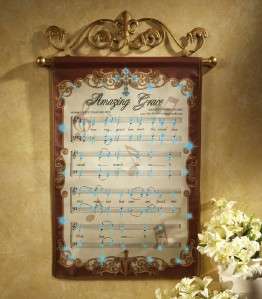 Hanging LED Lighted Amazing Grace Wall Canvas Decor  