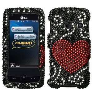  Curve Heart Diamante Protector Cover for LG LN510 (Rumor 