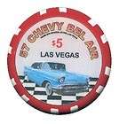 Chevy Bel Air $5 Collector Chip Vegas Casino Poker 1957