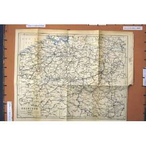   MAP 1910 BELGIQUE BELGIUM BRUXELLES ANVERS LILLE ARKAS