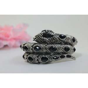   Classic Snake Antique Silver Stretch Cuff Bracelet: Everything Else