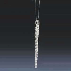  SET OF 12 GLASS CLEAR TWIST ICICLE ORNAMENTS: Home 